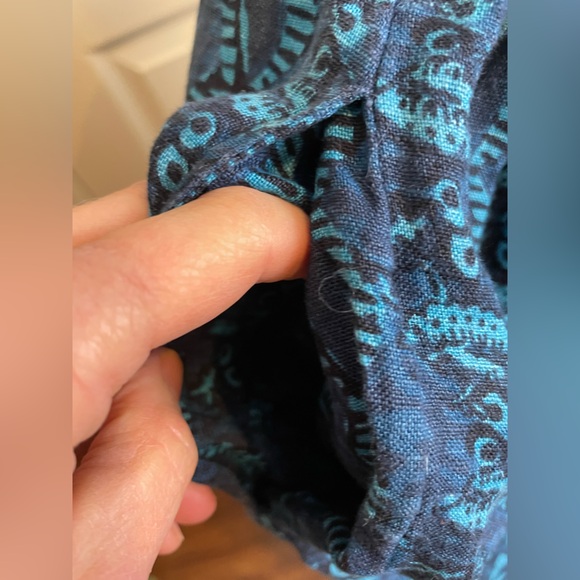 Faherty Gracie Linen Bali Blue Maxi Dress Small - Picture 9 of 15